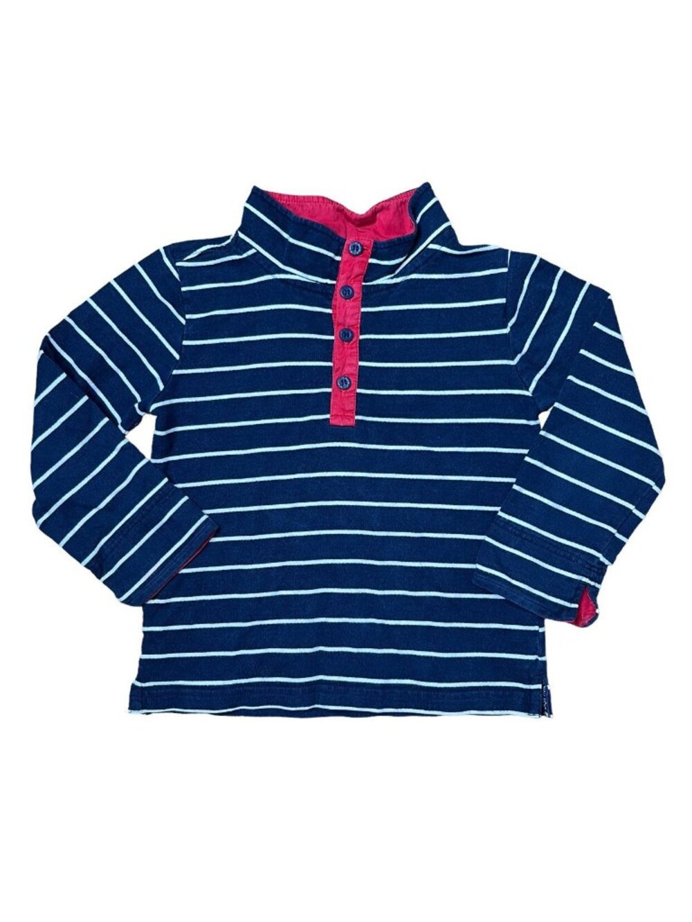 Jojo Maman Bebe Sweatshirt Boys Blue White Stripe Cotton Sweater Size 3-4 Years